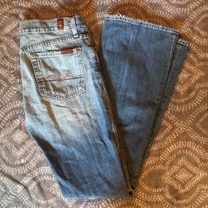 7 For All Mankind Bootcut Faded Denim Jeans